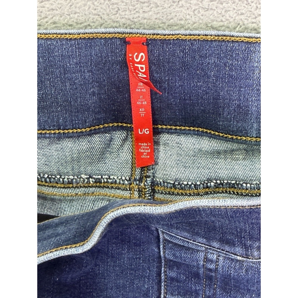 Spanx Jeans Womens Large Blue Dark Wash High Rise Skinny Pull On Slim Stretch - Picture 7 of 9